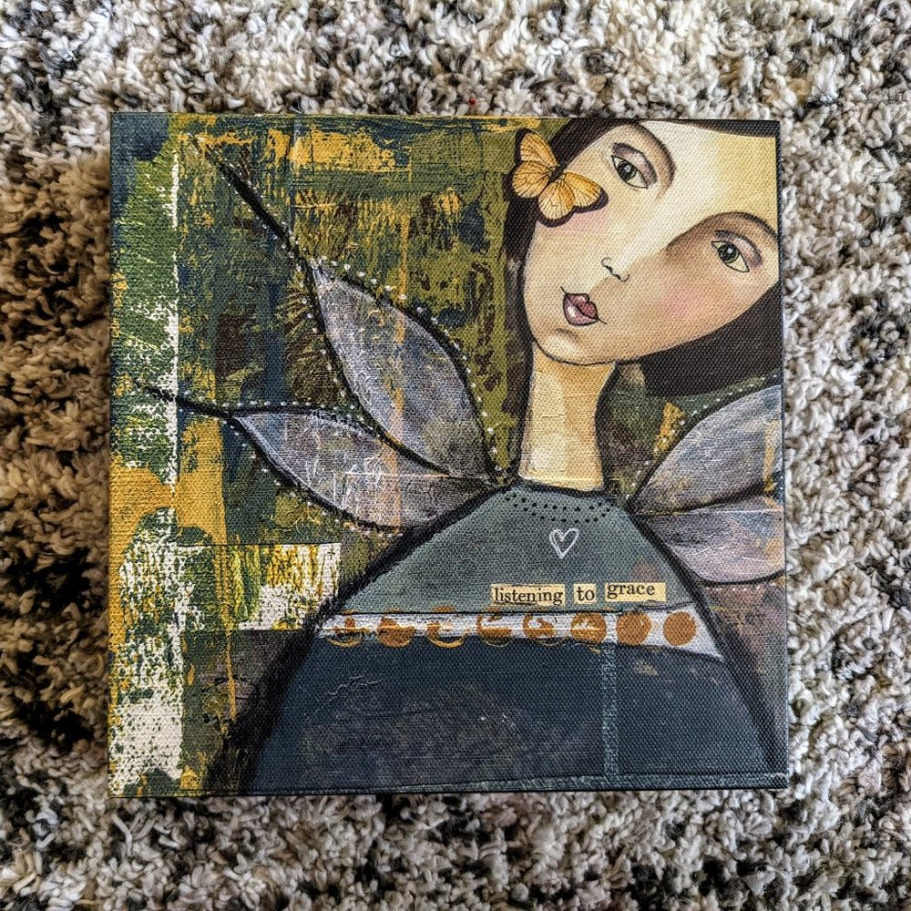 Kelly Rae Roberts "Listen to Grace" - 8" x 8" - Wall Decor